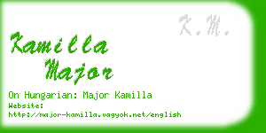 kamilla major business card
